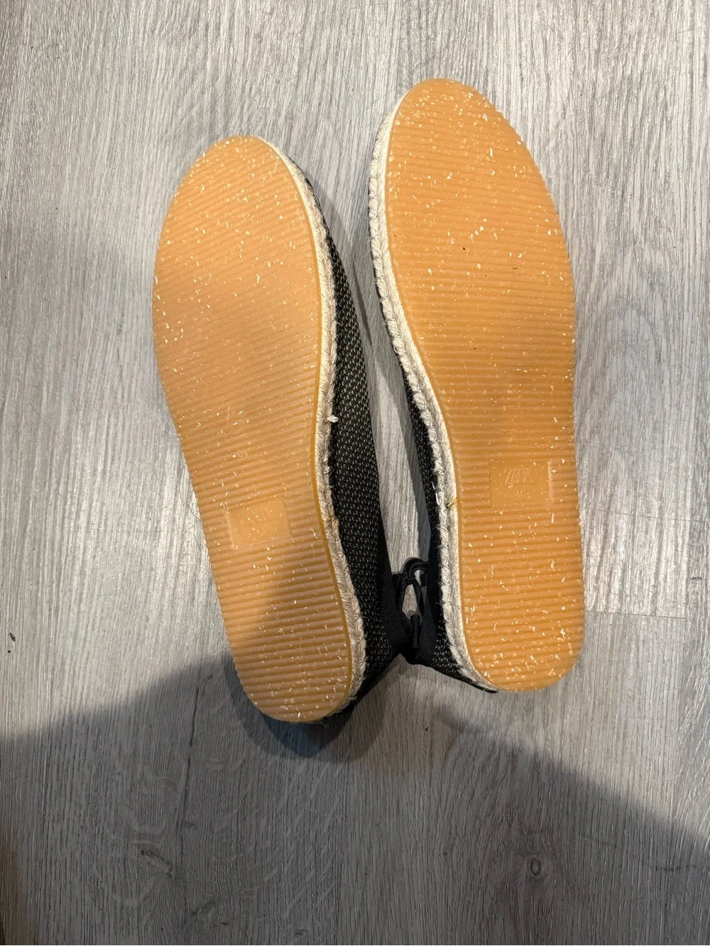 ZARA Green & Black Knit Espadrille Slip-Ons with Contrast Stitching